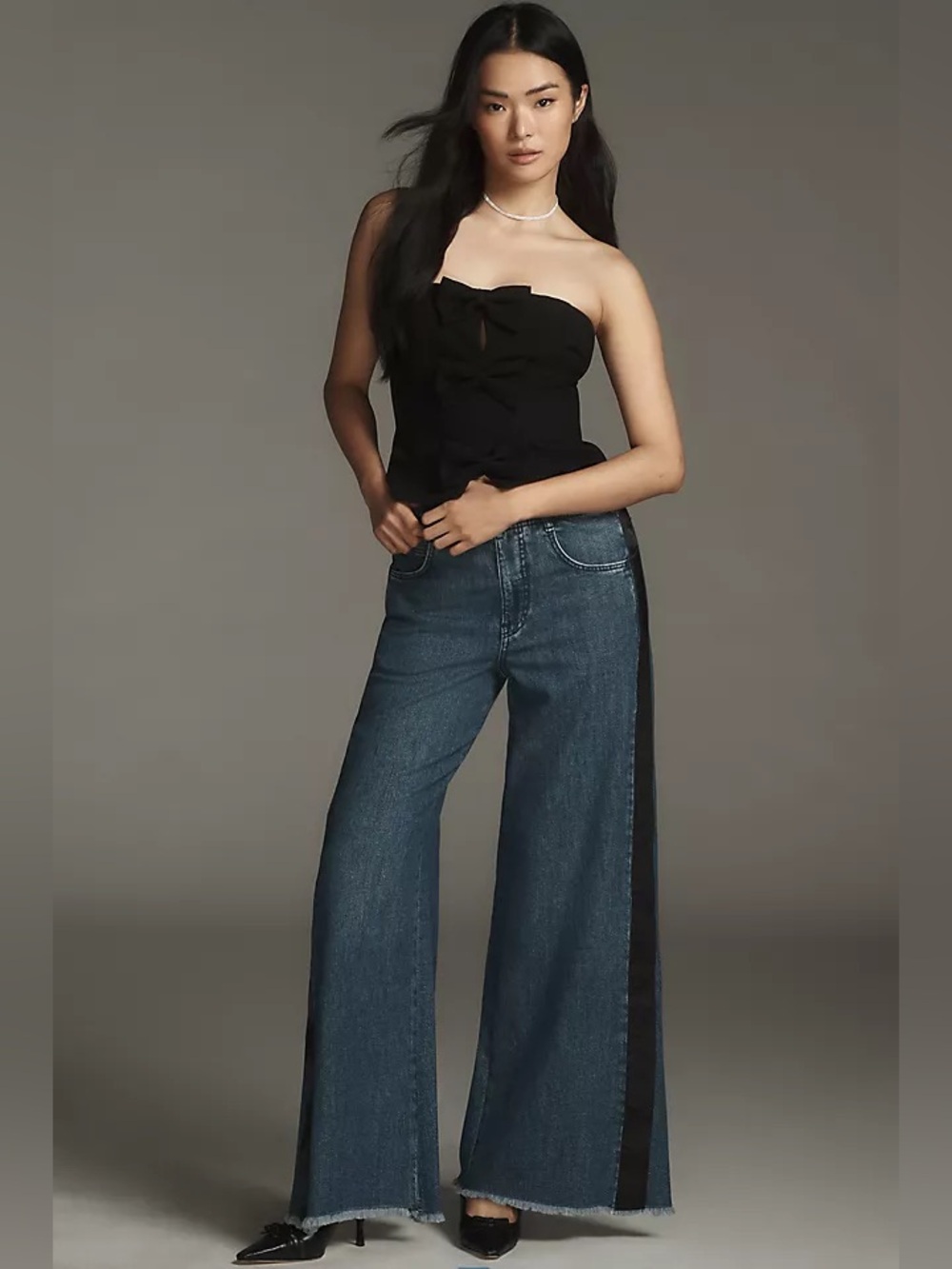 Pilcro The Adi Tuxedo Mid-Rise Flare Jeans